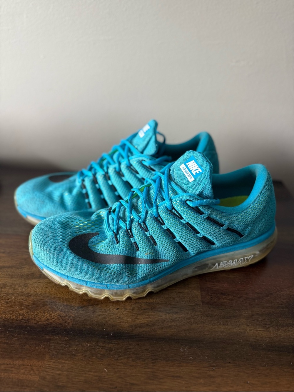 Nike Air Max 2016 Shoes Men’s US 15 Blue Lagoon Mesh Fly Wire Running 806771-400